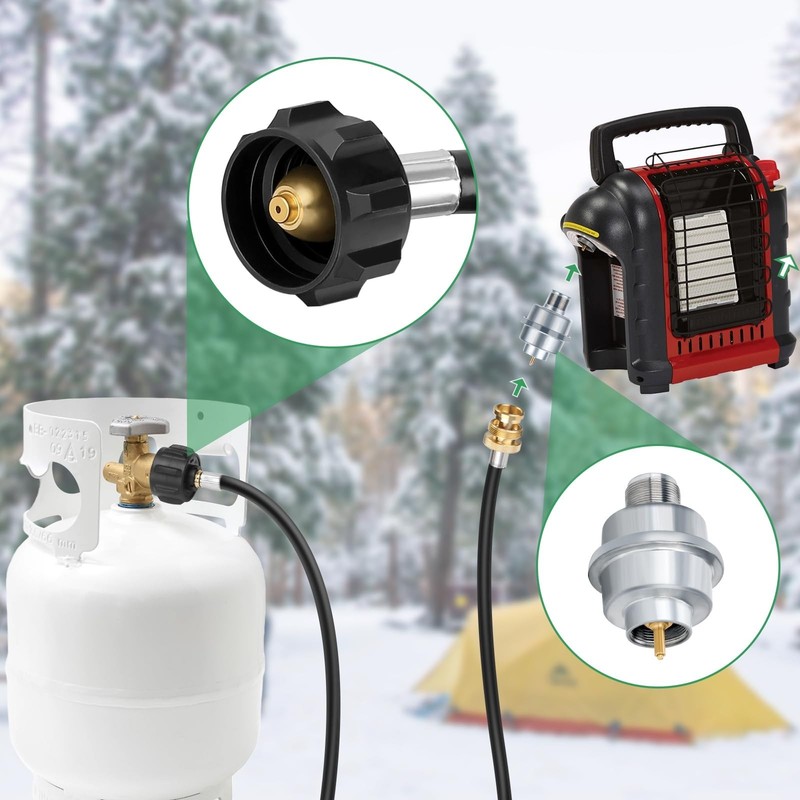 Universal Propane Fuel Filter & 6FT Propane Adapter Hose to 5-40lb Propane Tanks gallery