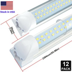 12Pack 8FT LED Linkable Shop Light for Garage, T8 8feet LED Tube Light Fixture
