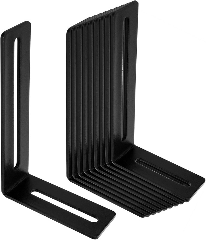 10 PCS 5-5/8" Black Adjustable L-Shape Corner Brace with Slot, Steel Joint Right gallery