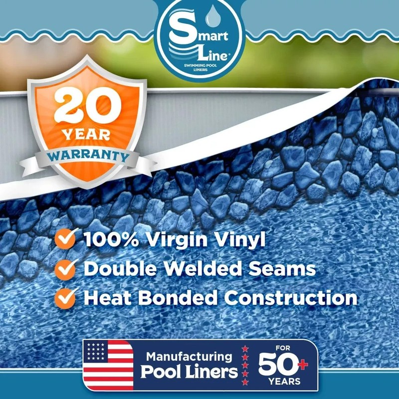 SmartLine Boulder Swirl Overlap Above Ground Swimming Pool Liner - 25 Gauge gallery
