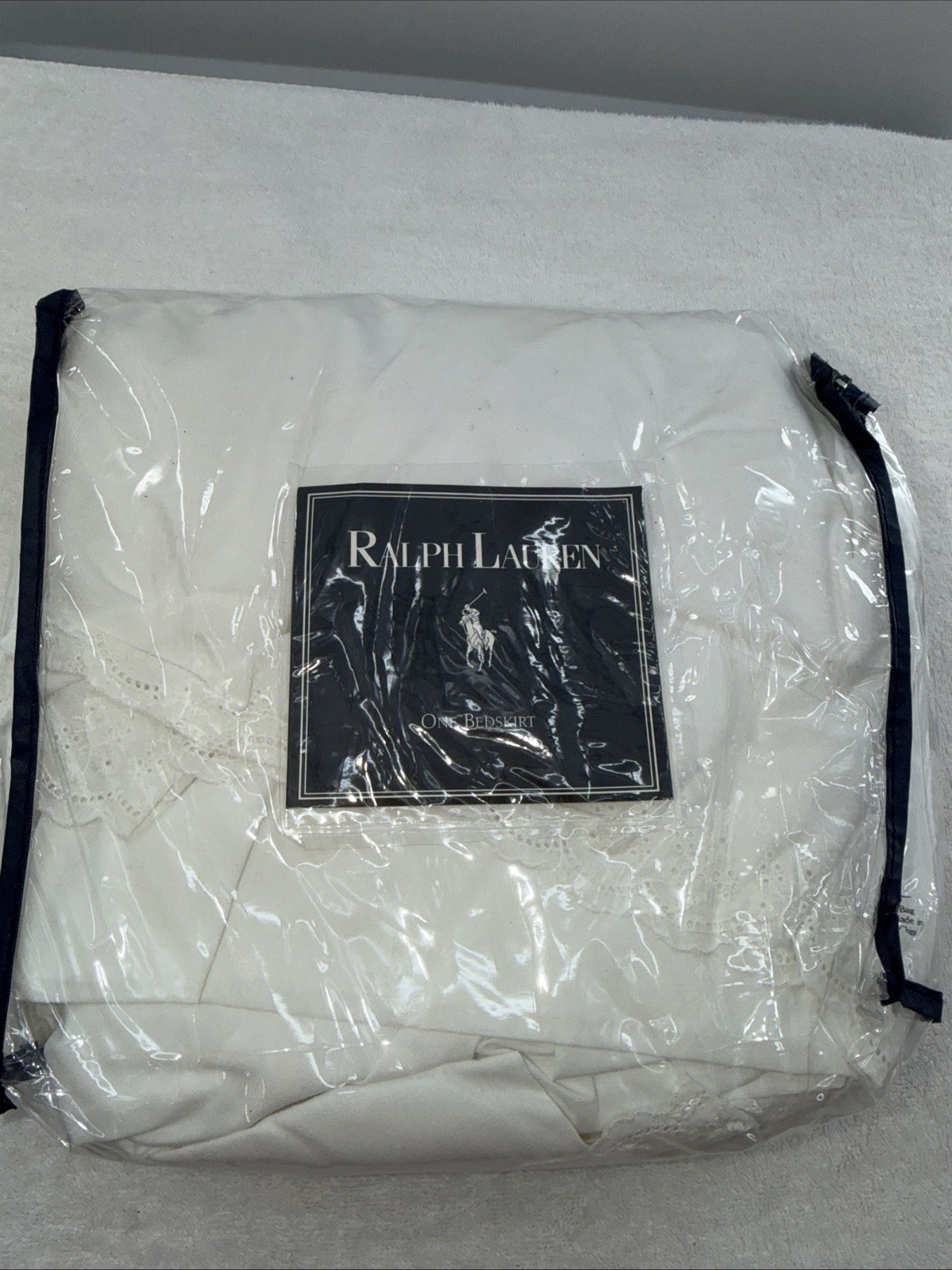 New Ralph Lauren FULL Dust Ruffle Bedskirt Vintage 1987 Bromley White 54” X 75” gallery