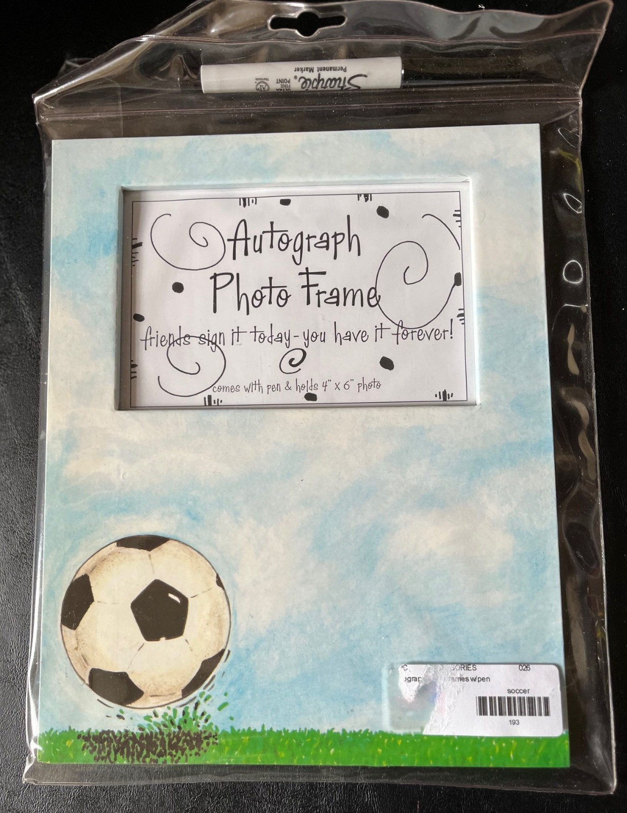 Soccer Autograph Photo Frame w/ Sharpie • Team Coach Gift • Holds 4x6 • New gallery