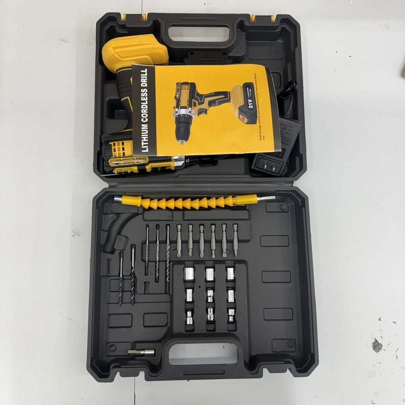 ⚡️Cordless Lithium-Ion Drill/Driver 21V LED Work Light, Carry Case, Bits⚡️ gallery