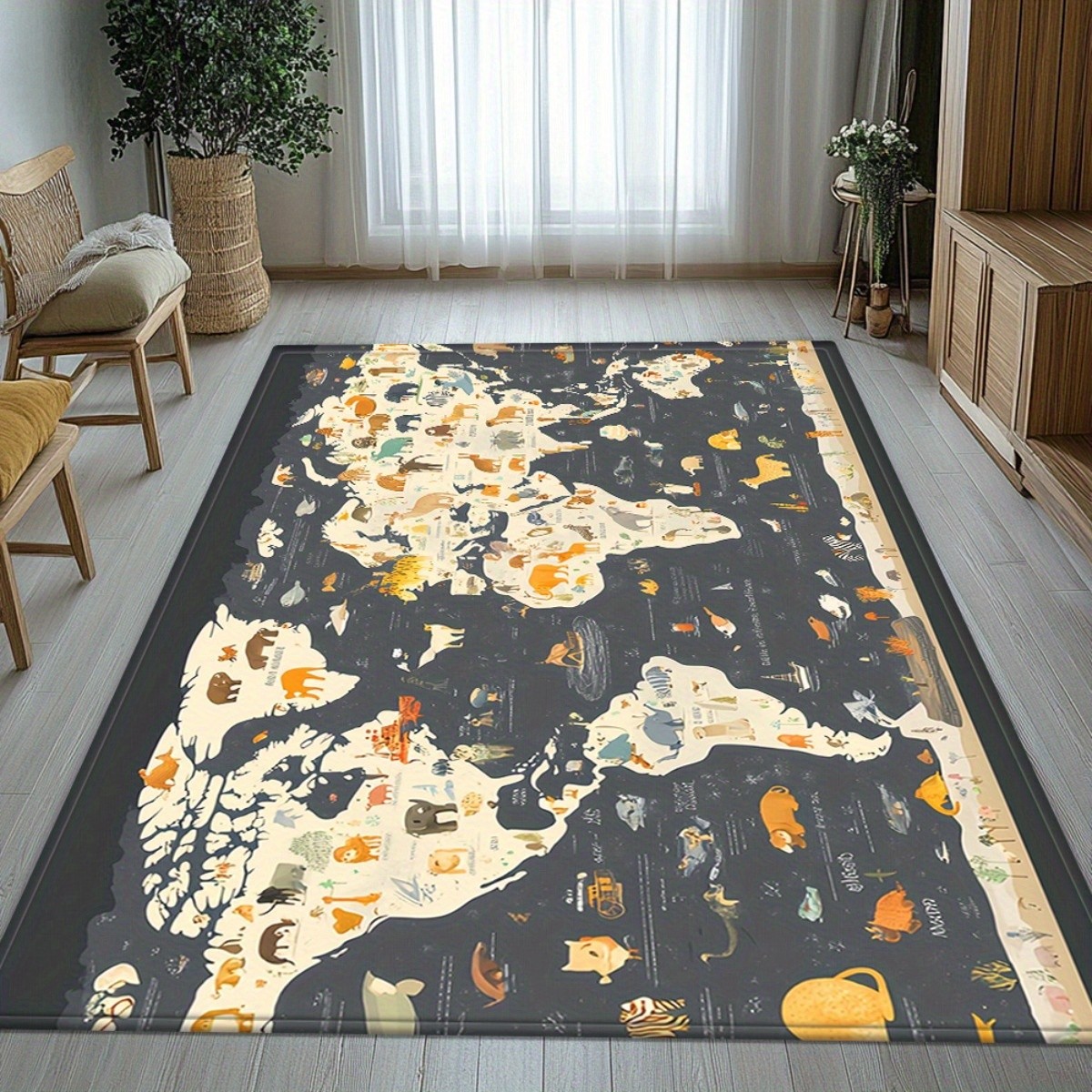800g/m2 World Map HD Printed Carpet,Kitchen Rugs,Yoga Mat,Non-Slip Bathroom Mat gallery