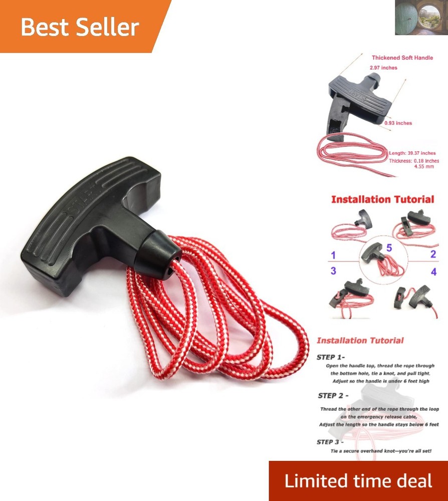Manual Release Pull Cord Handle Kit for Garage Openers - Quick Access Solution