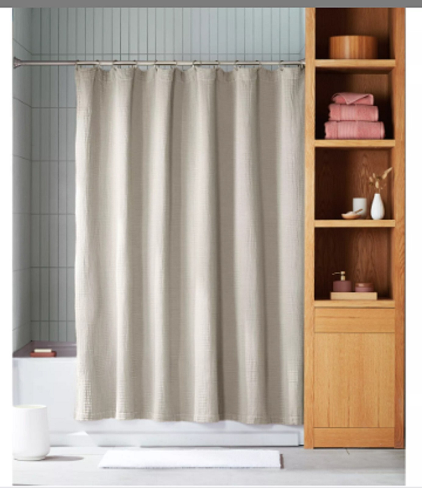 Haven Washed Faille Shower Curtain Pumice Stone Organic Cotton Bed Bath Beyond gallery