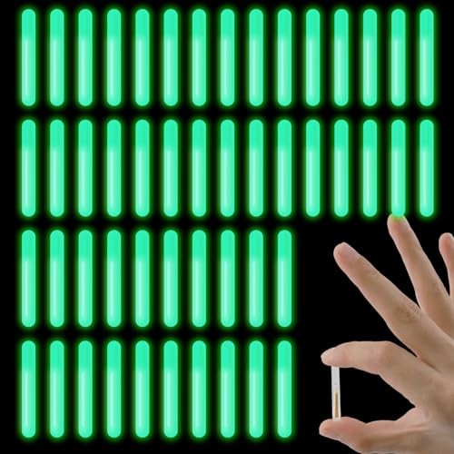 50PCS Small Fishing Float Light Sticks, Fluorescent Dark Glow Stick for Night gallery