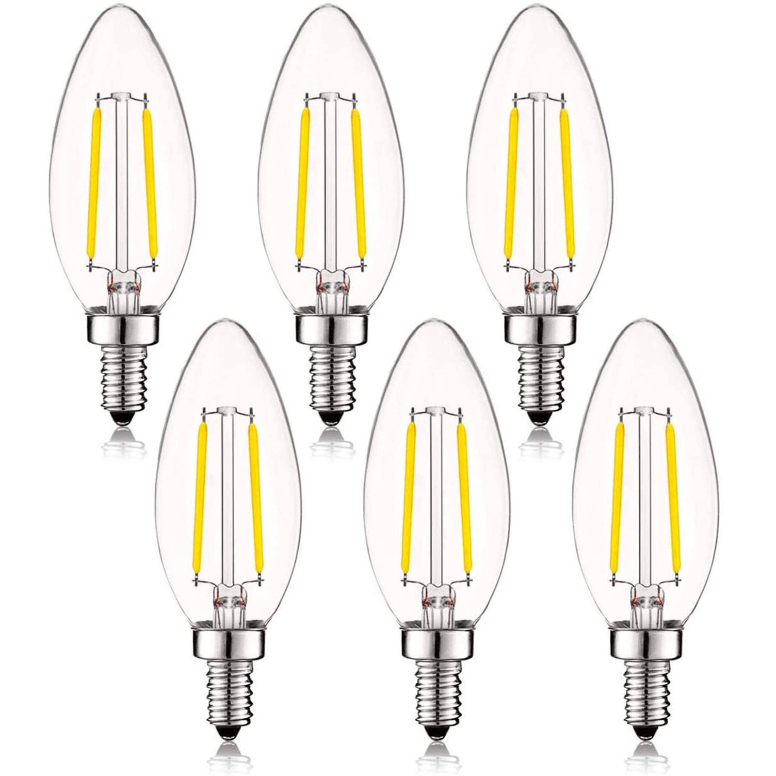 2W LED Candelabra Bulb 25W Equivalent E12 Dimmable LED Bulbs Clear Filament V... gallery