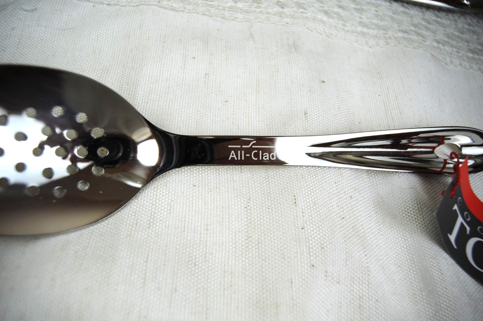 All-Clad Cook & Serve Stainless Steel Slotted Spoon, 9.5 inch, Silver, NEW gallery