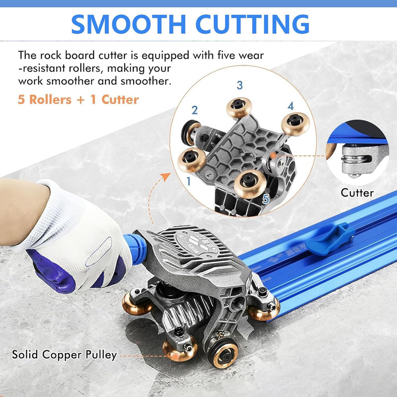 87-In Manual Tile Cutter for Large Format Ceramic & Porcelain Tile - Double Rail gallery