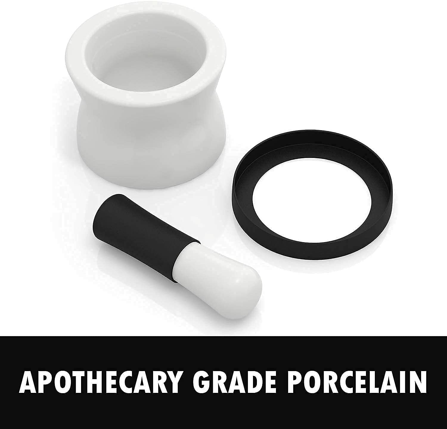 Upgrade Porcelain Mortar and Pestle Set Non-Slip Detachable Silicone Base gallery