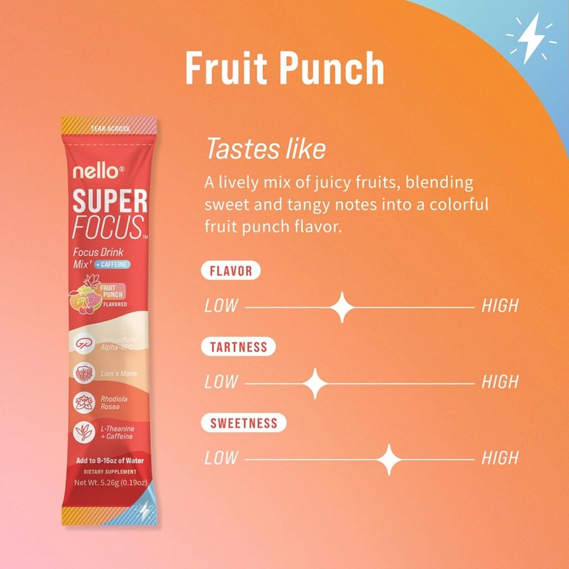 Nello Superfocus?CNootropic Focus Drink Mix for Productivity,L-Theanine gallery