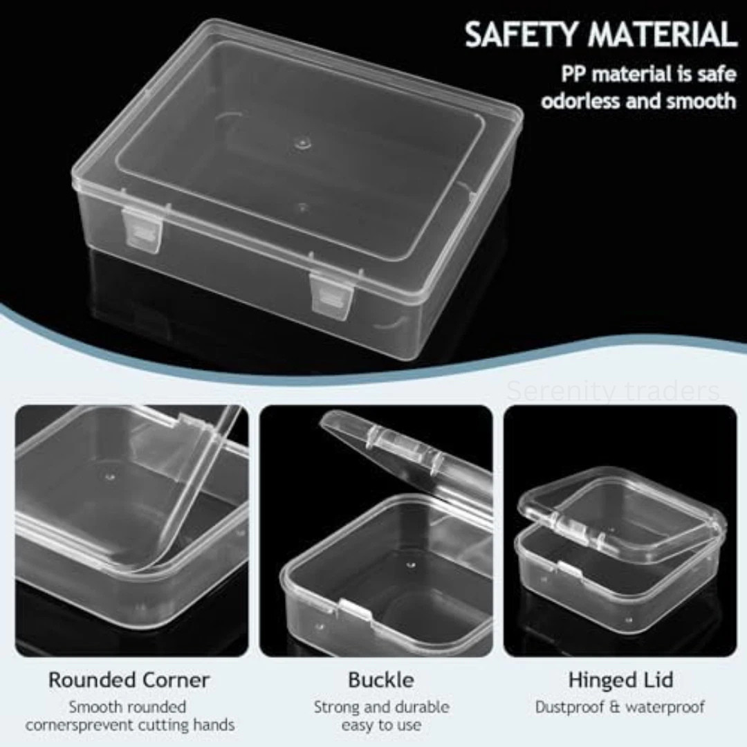 Bead Organizer Box 30 Mini Clear Storage Containers for Jewelry with Hinged Lid. gallery
