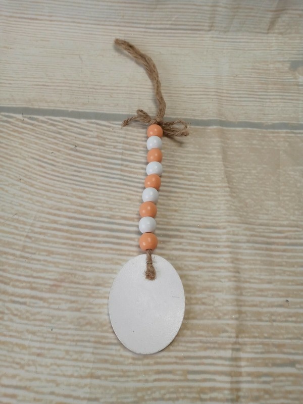New! Orange Spring Easter Egg Small Wood Bead Garland Tier Tray Farmhouse Decor gallery