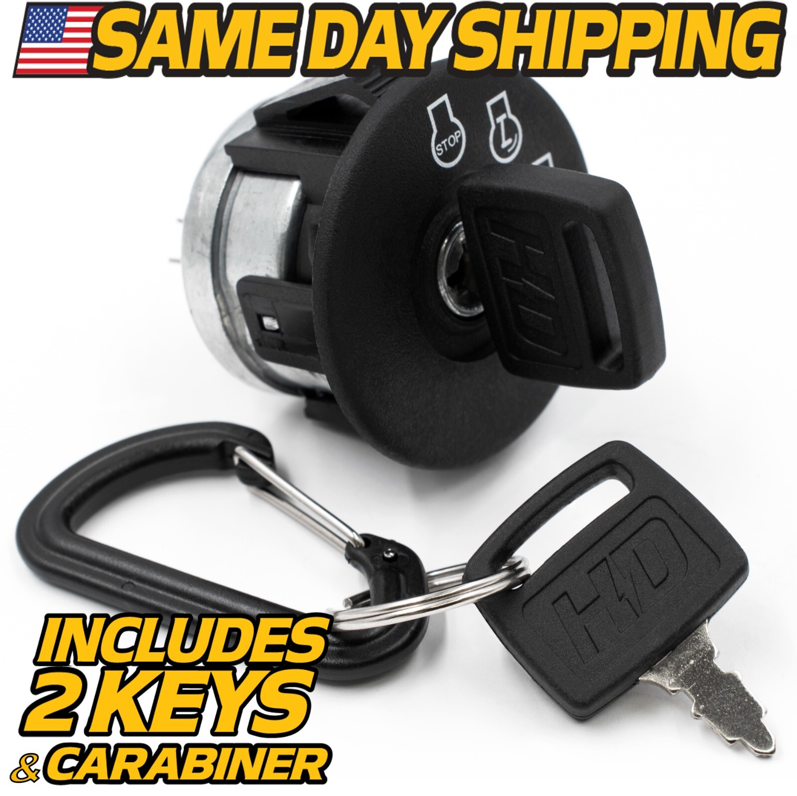 Starter Ignition Key Switch fits Bushhog 50047912 w/2 KEYS & FREE Carabiner gallery