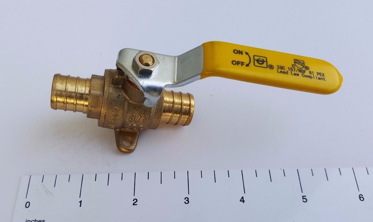 10 Pcs. 3/4" Pex Ball Valve with Drop Ear, Lead Free Brass, Full Port, 24-3-4=10 gallery