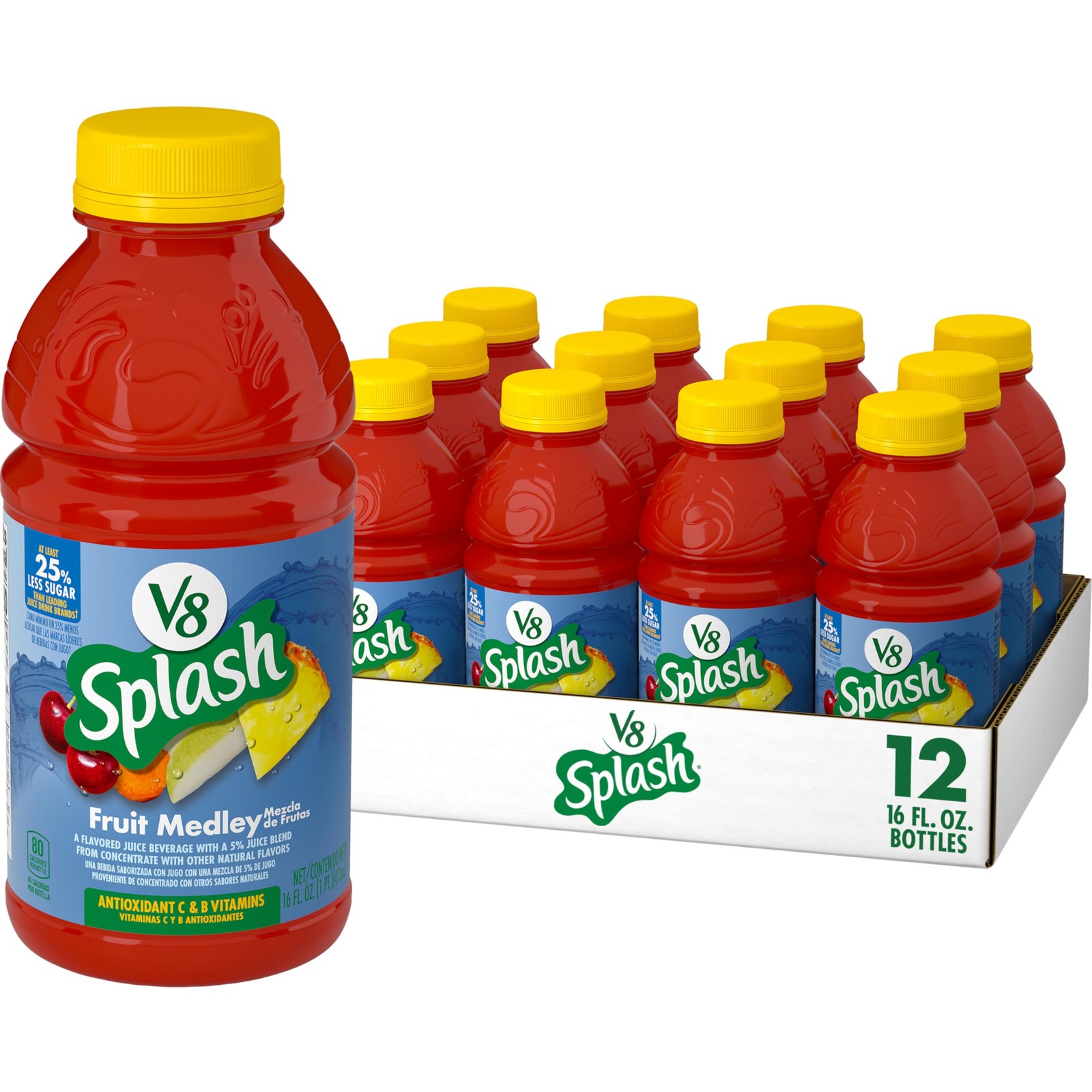 V8 Splash Fruit Medley Flavored Juice Beverage 16 FL OZ Bottle Pack of 12 gallery