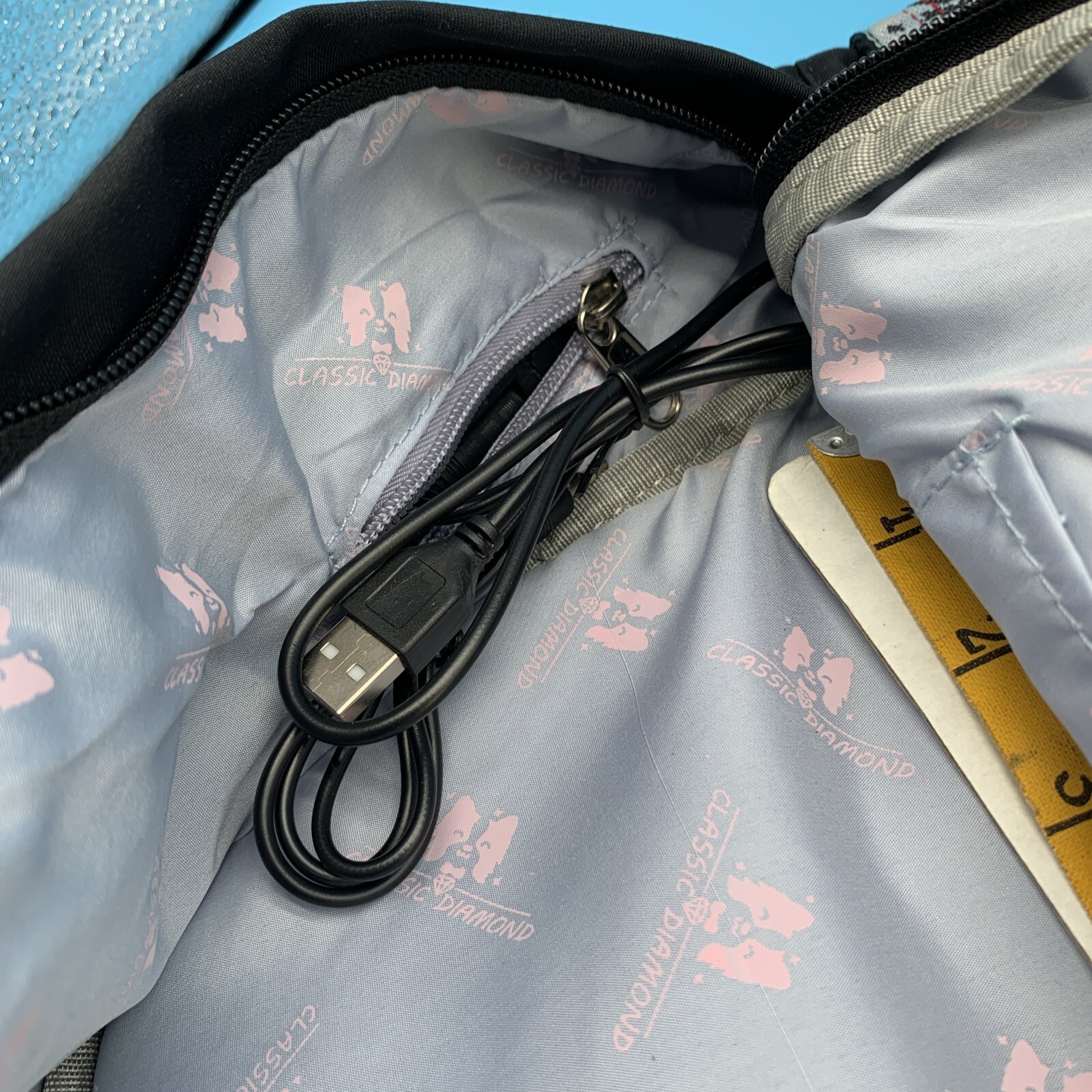 “Spotted Tiger Backpack with USB Charging & Headphone Port" 3