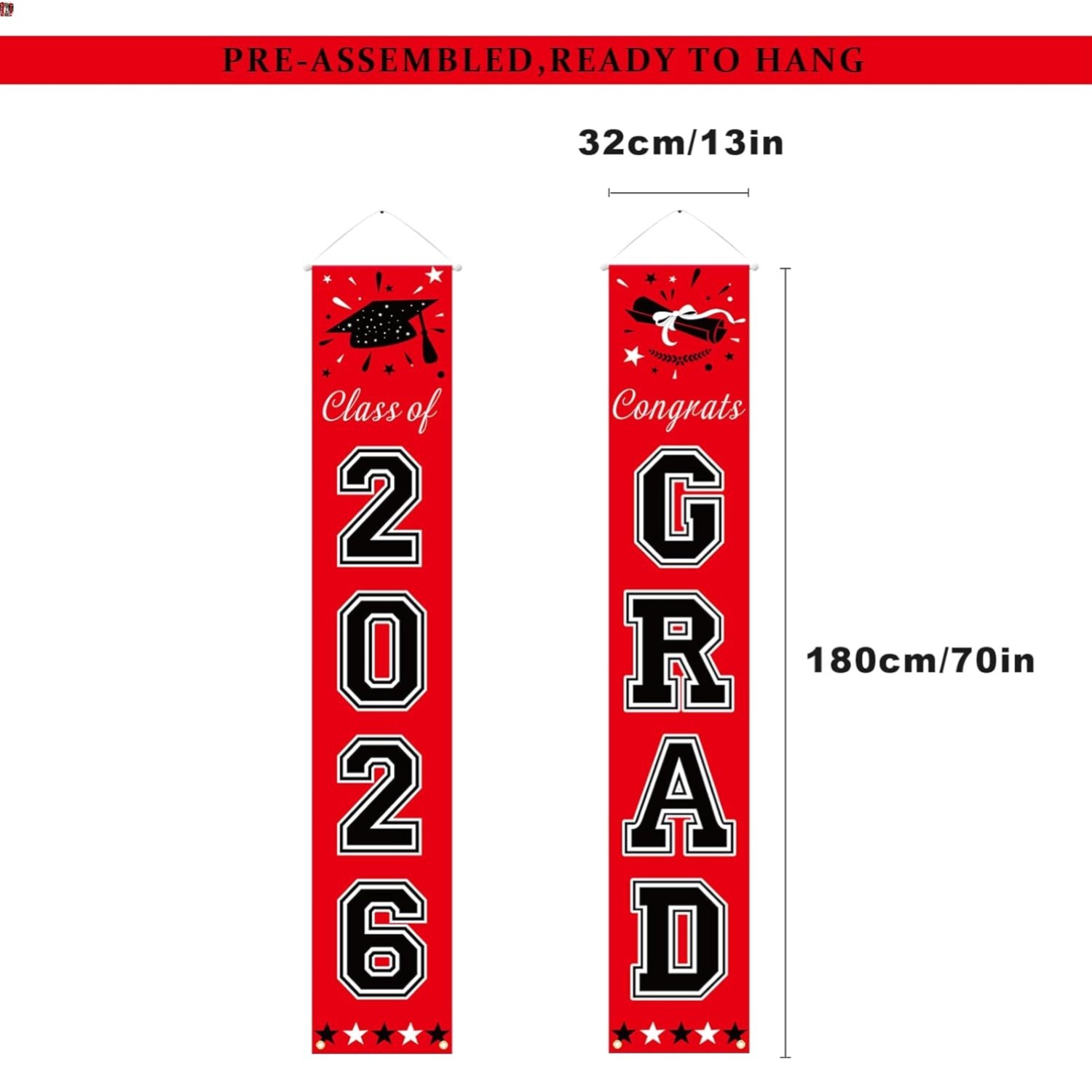 Graduation Decorations 2026, Red and Black Class of 2026 Decorations Graduati... gallery