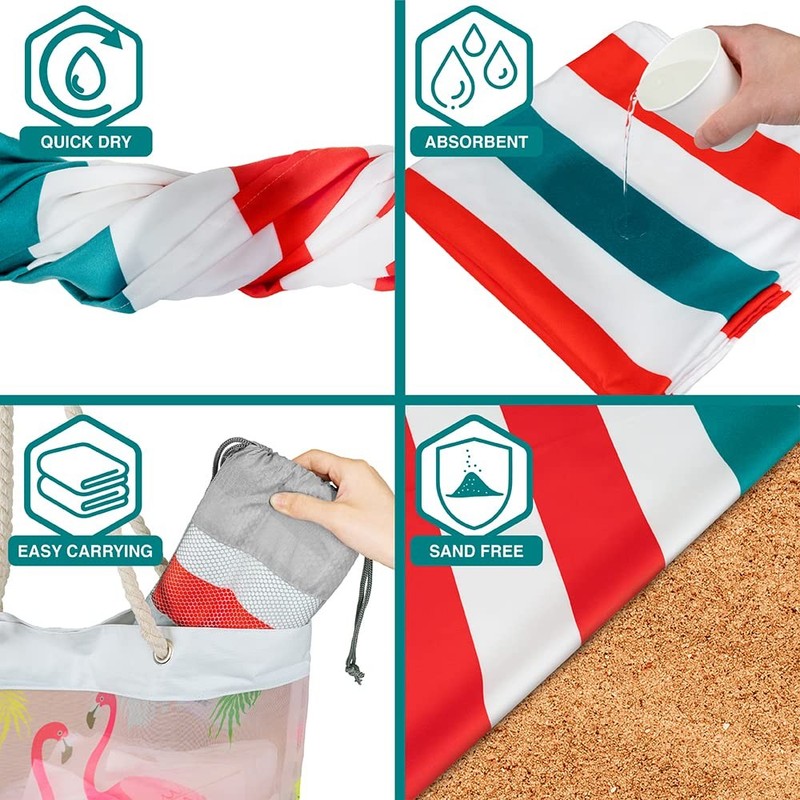 SUN CUBE Microfiber Beach Towel, Quick Dry Sand Free Beach Towel, Lightweight... gallery