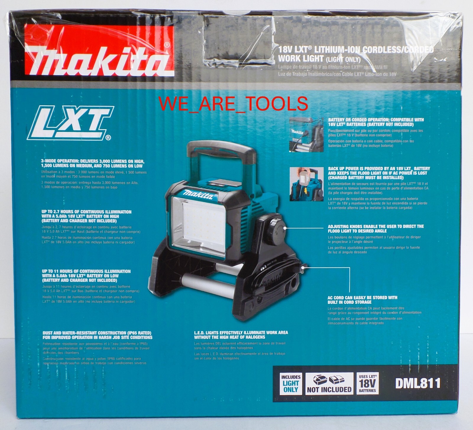 New In Box Makita LED Work Light 18V DML811 Cordless Battery or Corded 18 Volt gallery