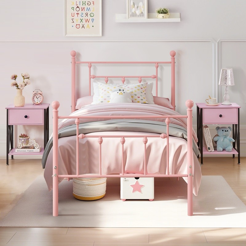 Twin/Full/Queen Size Bed Frame Bedroom Metal Platform With Headboard Footboard gallery