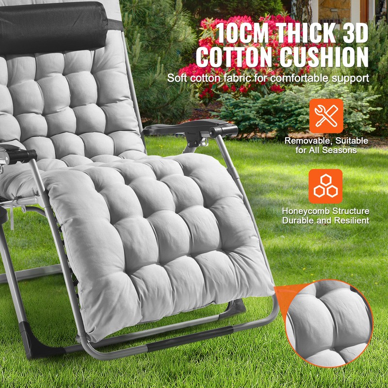 VEVOR Zero Gravity Chair 33" Zero Gravity Recliner Lounge Chair Indoor & Outdoor gallery