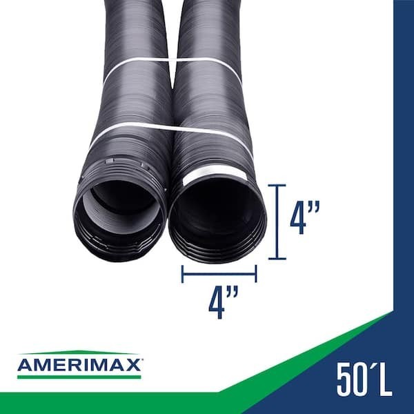 50 ft. Length Copolymer Solid Drain Pipe, Black FLEX Drain 4 in. Dia. Flexible gallery
