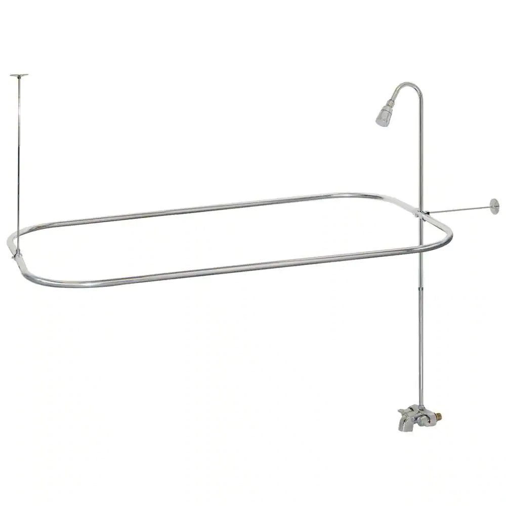 Add A Shower Converter Kit For Clawfoot Tub with Heavy Duty Diverter Faucet gallery