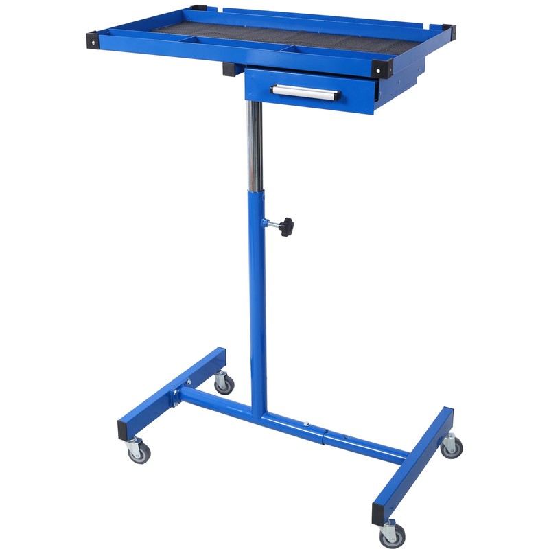 Adjustable Work Table with Drawer, 34"-47.75"H, 220 lbs Capacity, Blue gallery