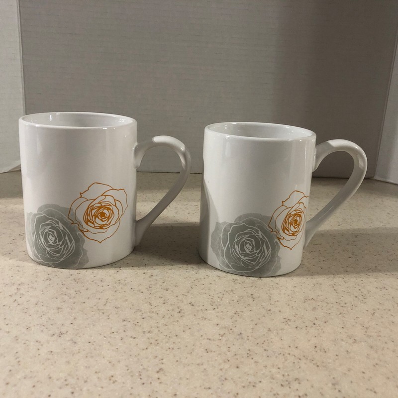 CORELLE COORDINATES " SOLEIL ROSE " STONEWARE COFFEE MUG'S SET OF 2 gallery