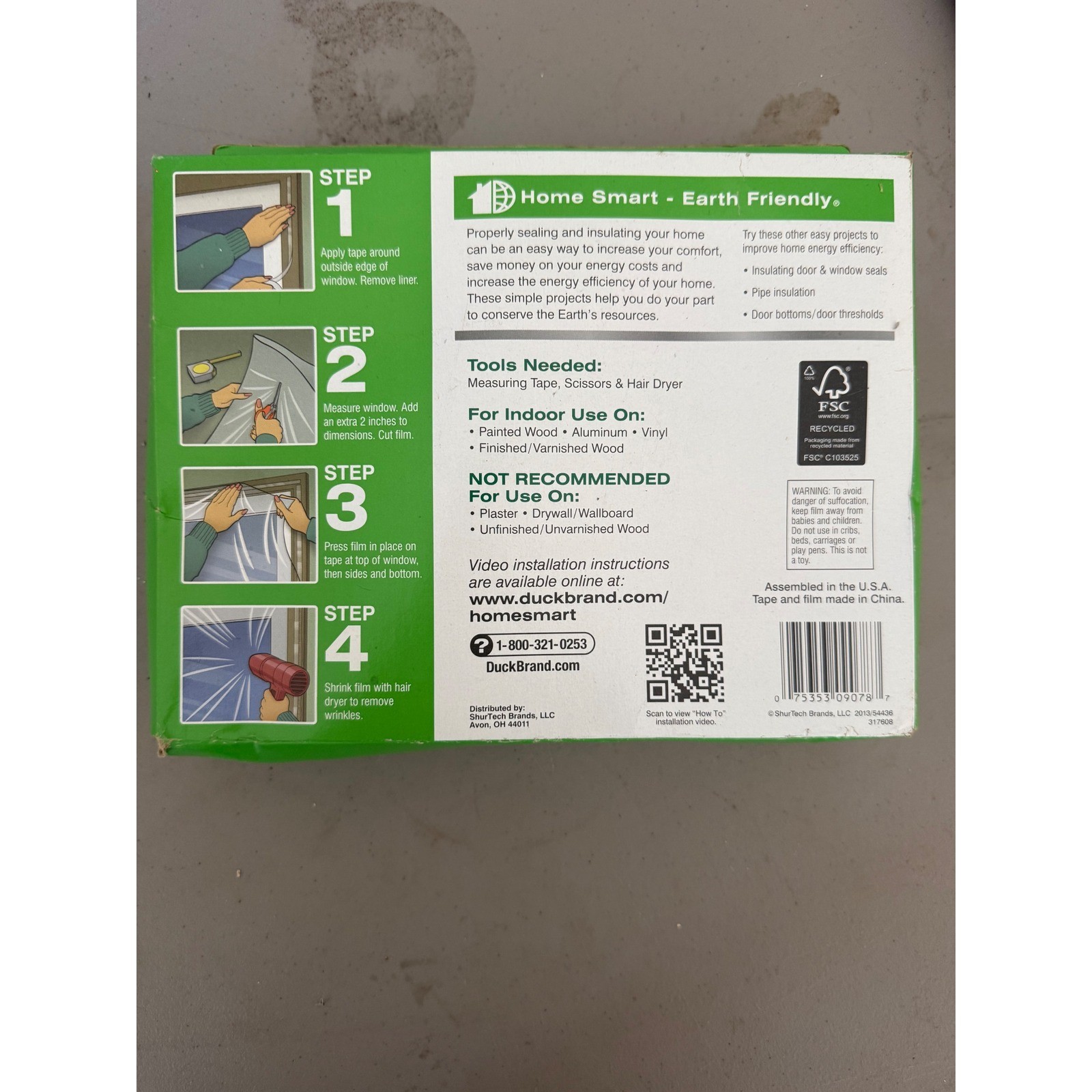 Duck Brand Indoor 10 Window Insulator Kit Crystal Clear Shrink Film 62in x 420in gallery