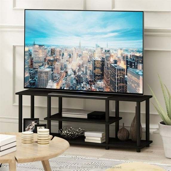 TV Stand For 55 Inch Media Storage Shelf Black 3 Tier Home Entertainment Center gallery