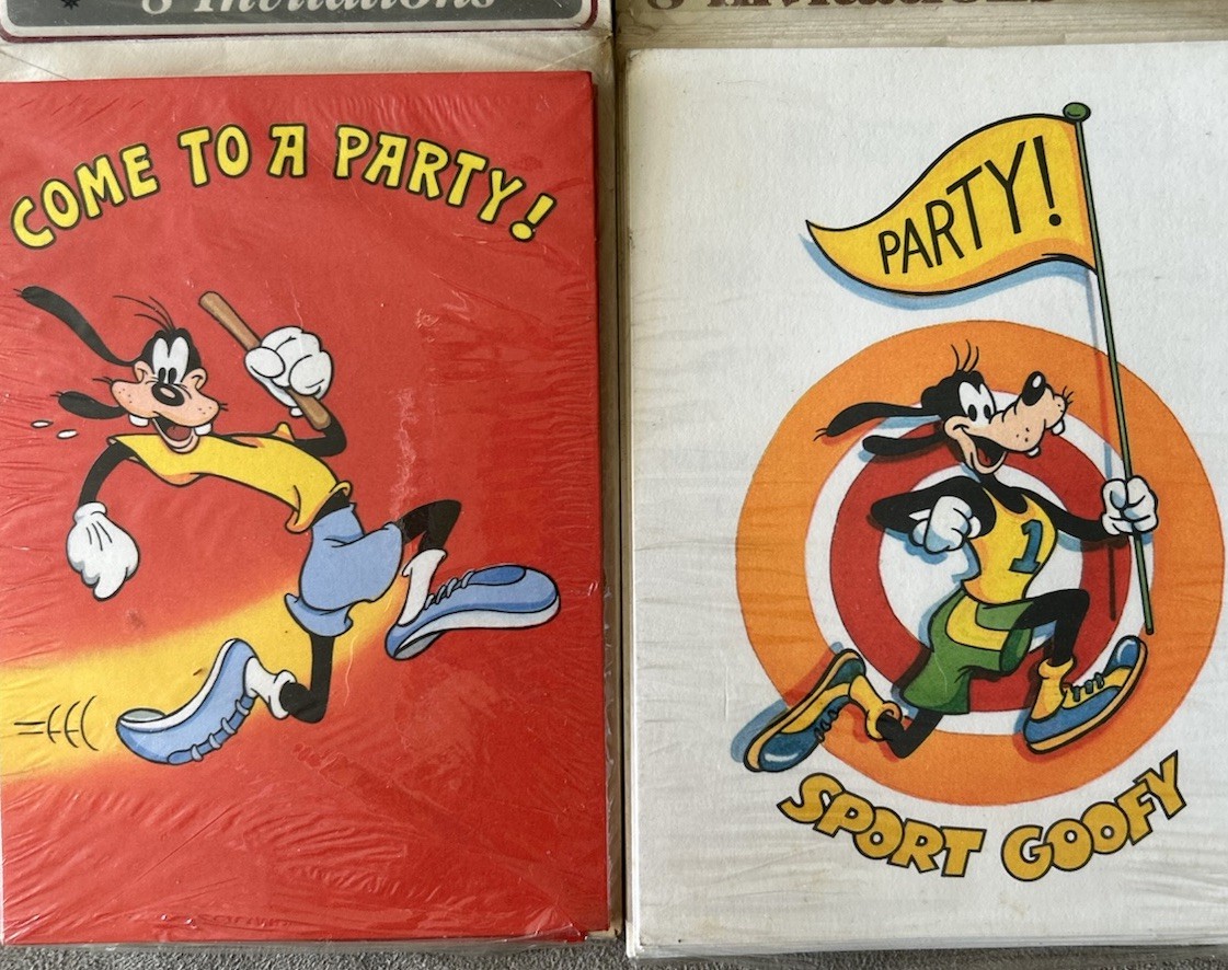 Sport Goofy Party Invitations Vtg 2 Different Packages 16 Total Running gallery