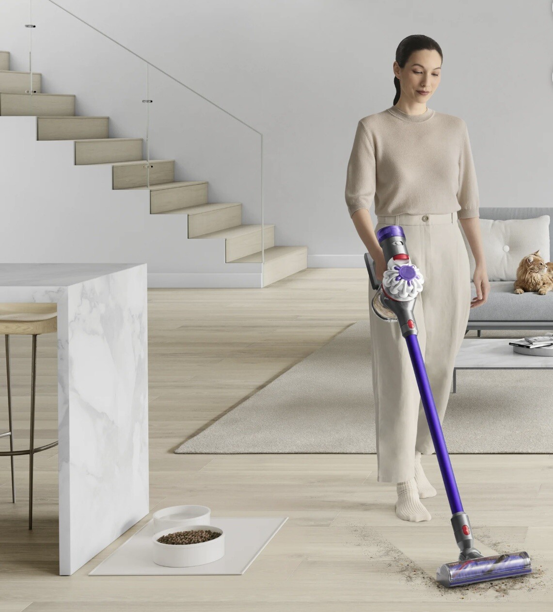Dyson V8 Origin Stick Vacuum Cleaner - Gray/Purple/Red (400493-01) gallery
