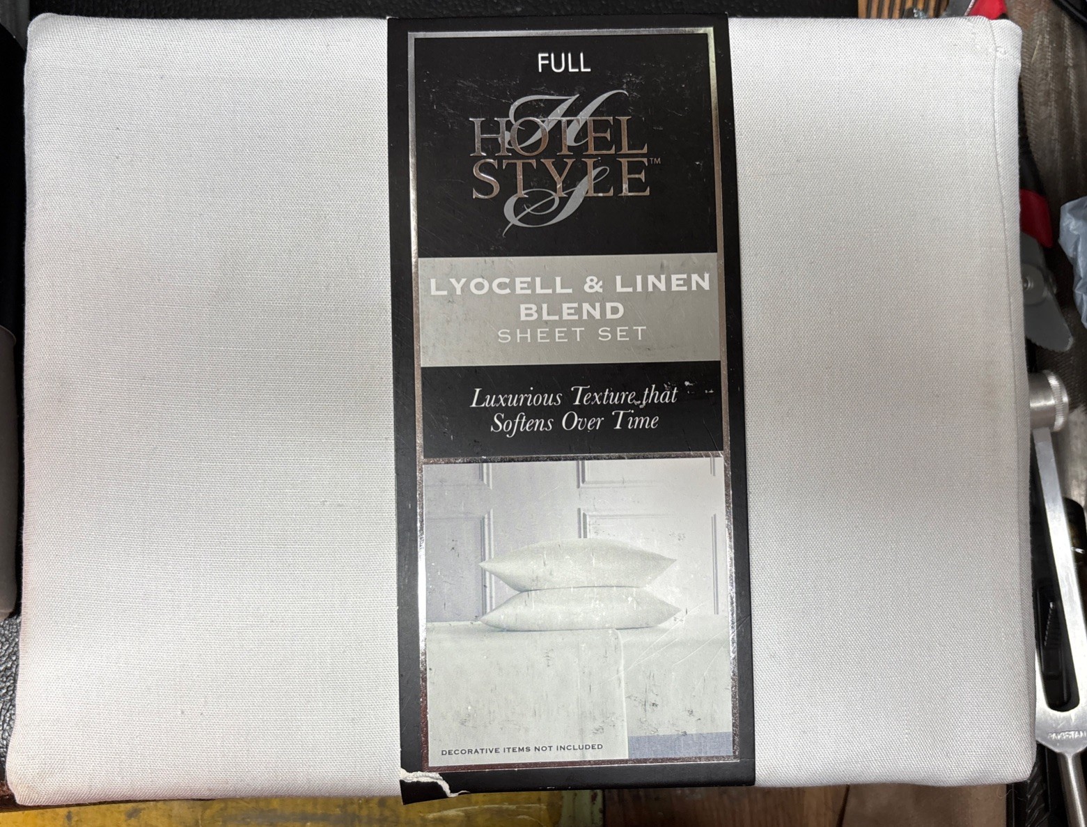 Hotel Style 4 Piece Tan Lyocell & Linen Blend Bed Sheet Set, Full, NEW gallery