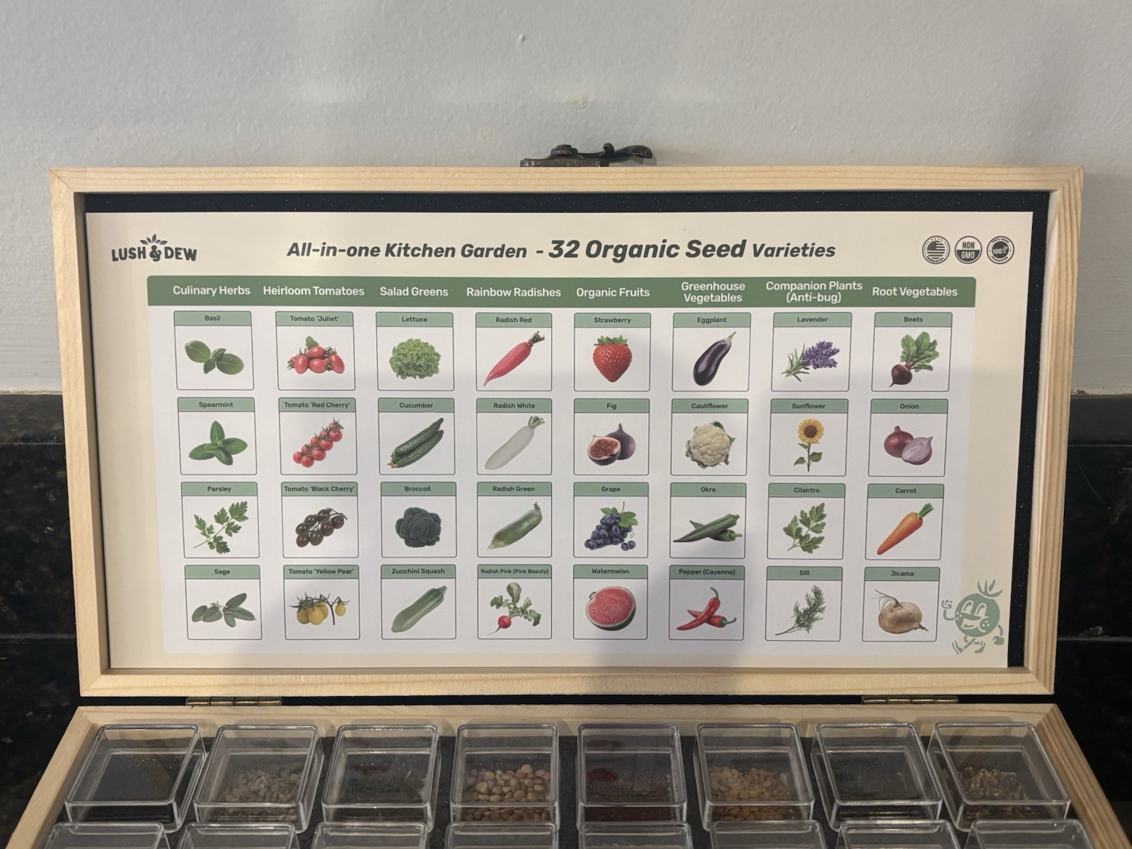 Lush & Dew All-In-One Kitchen Garden Seeds 32 Varieties Seed Grow Guide gallery