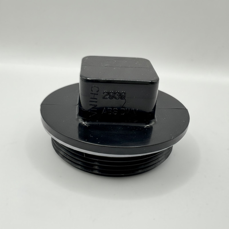 ABS Cleanout Plug DWV Threaded Fitting – With Rubber Gasket – 1-1/2" 2" 3" 4" gallery