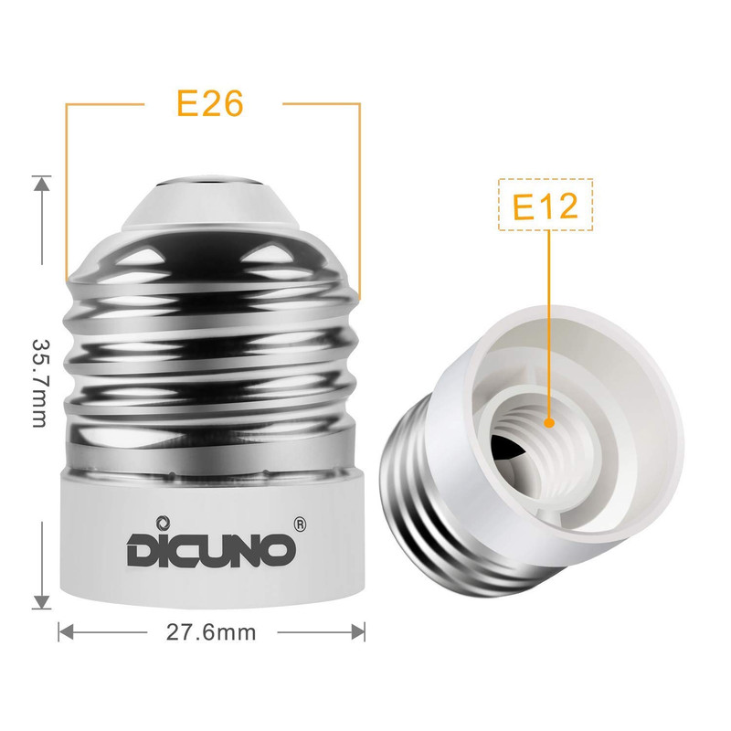 E26 to E12 Socket Adapter, Medium E26 to Candelabra E12 Base Bulb Converter, ... gallery