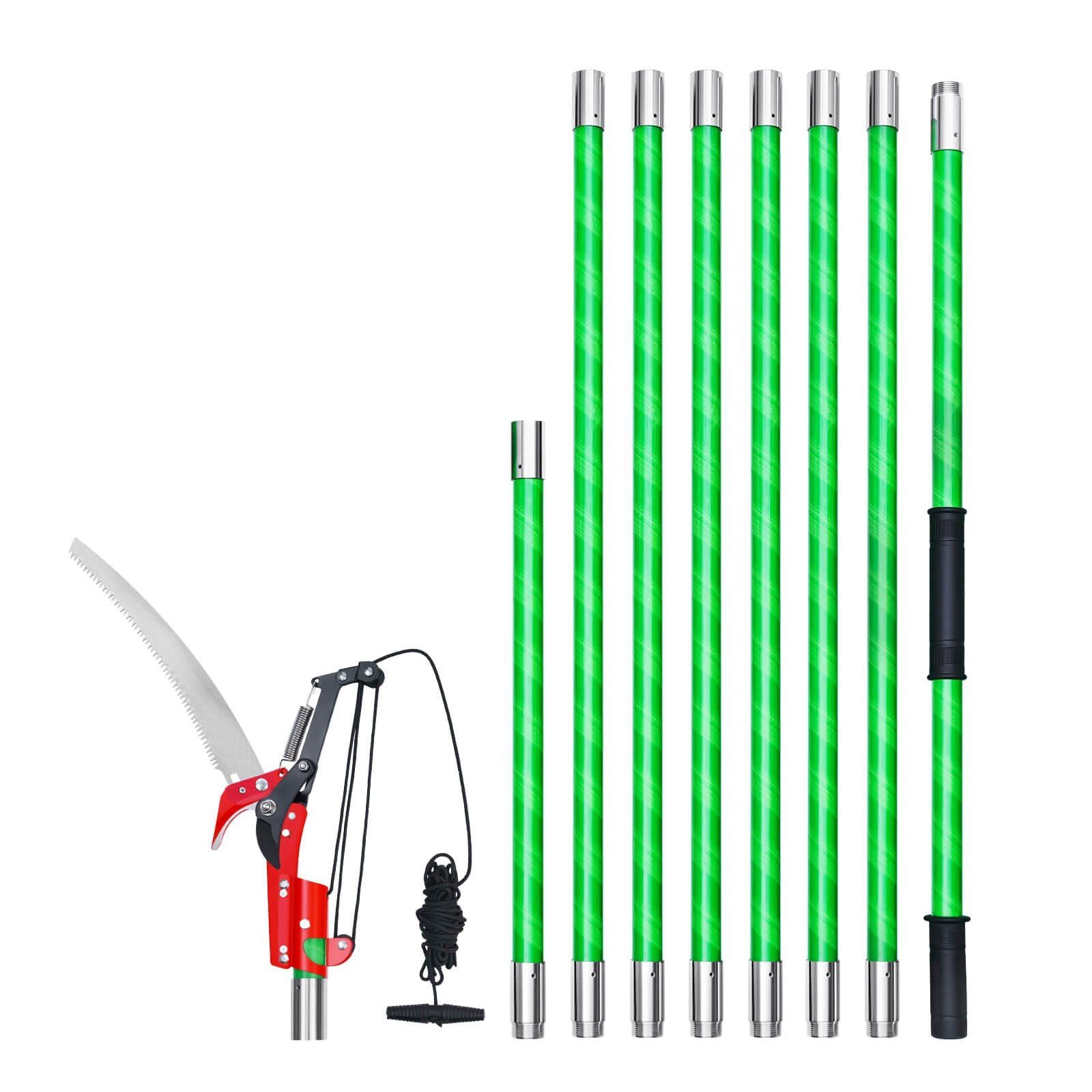 27ft Extendable Pole Saw with 8 Adjustable Sections, 65Mn Steel Blade, Scissors gallery