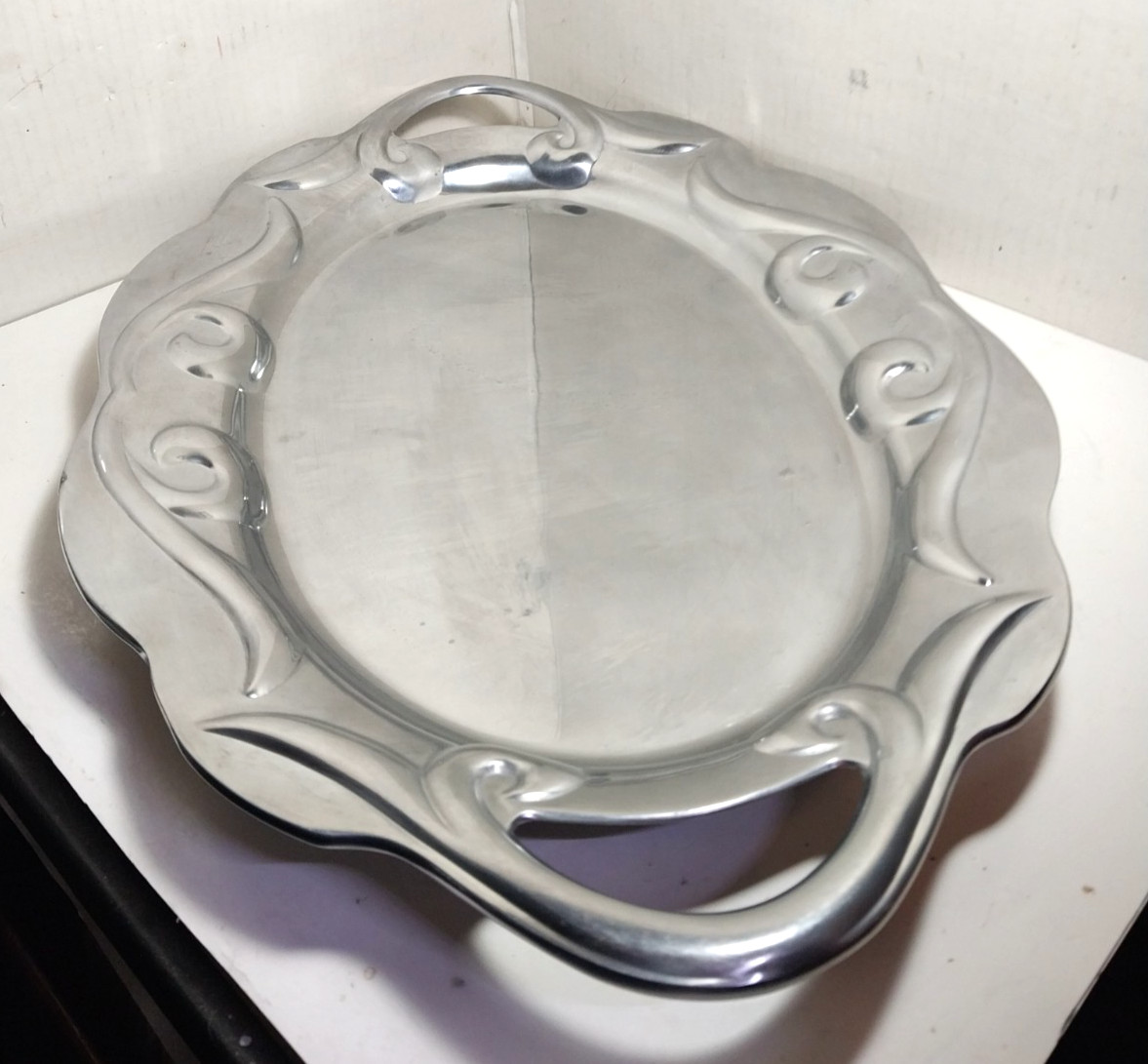 WILTON ARMETALE 20" SERVING PLATTER w HANDLES, FREE SHIPPING gallery