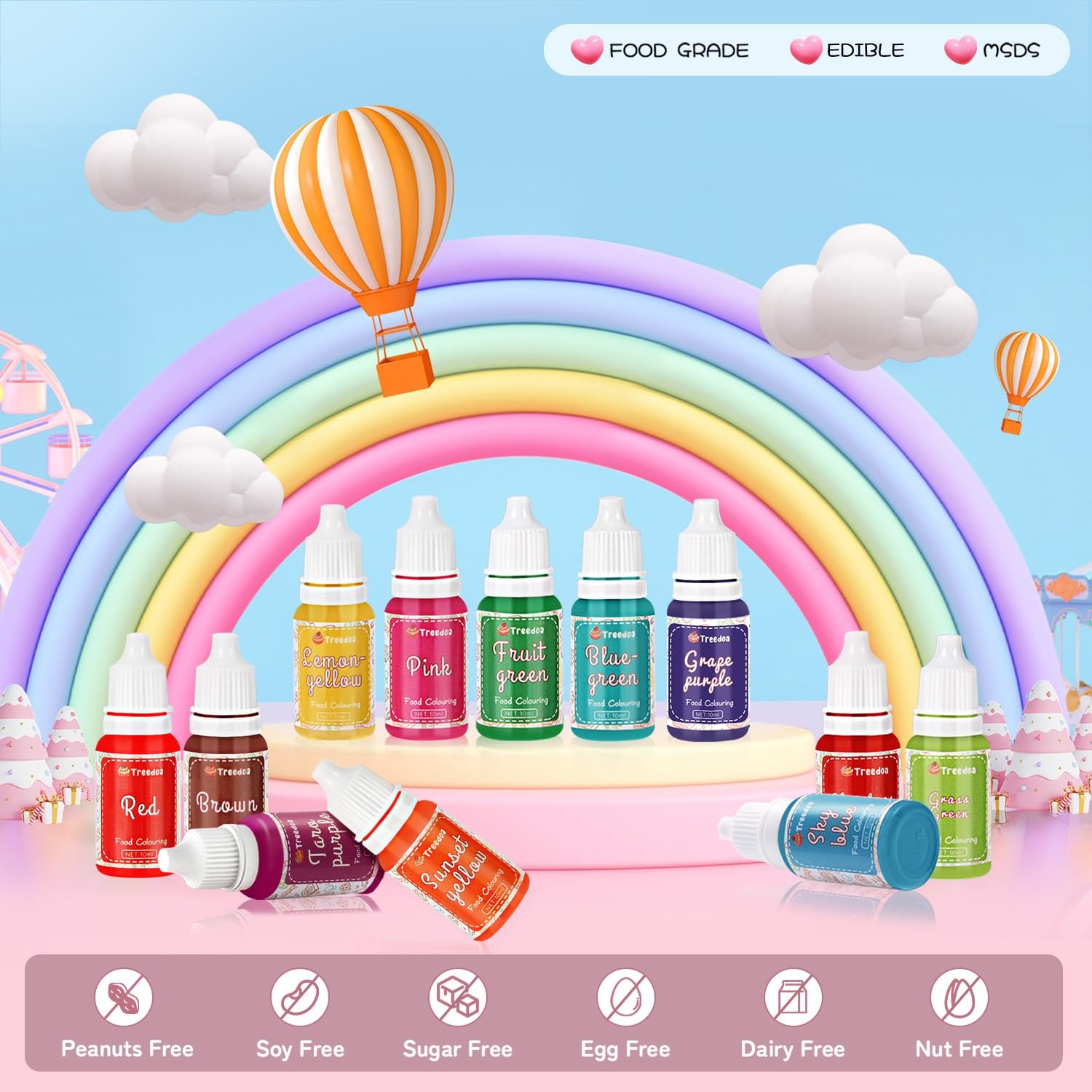 Food Coloring Liquid Set Vibrant Edible Dye for Cake Decorating Baking DIY gallery