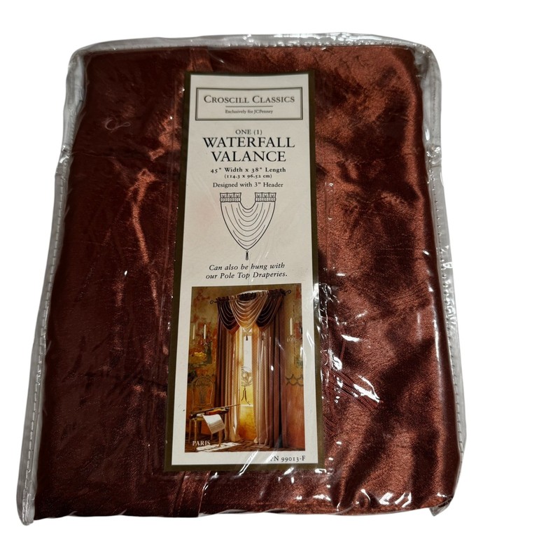 3 CROSCILL CLASSICS Paris Waterfall Valance Tasseled Terra-Cota 45in W x 38” L gallery