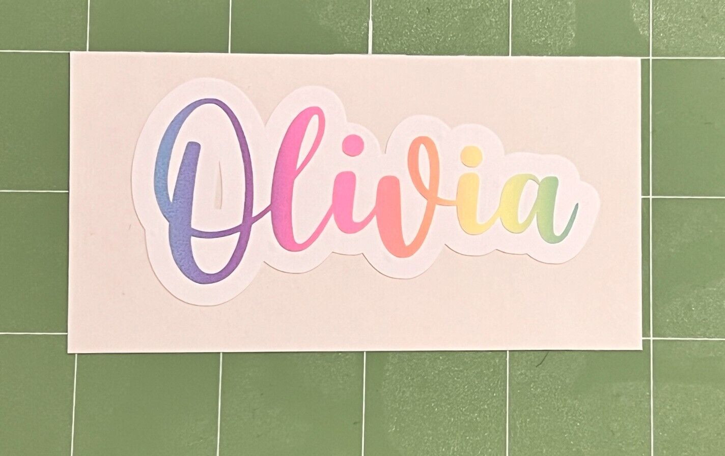 Rainbow Personalized ANY NAME | Custom Design Vinyl Sticker | Waterproof gallery