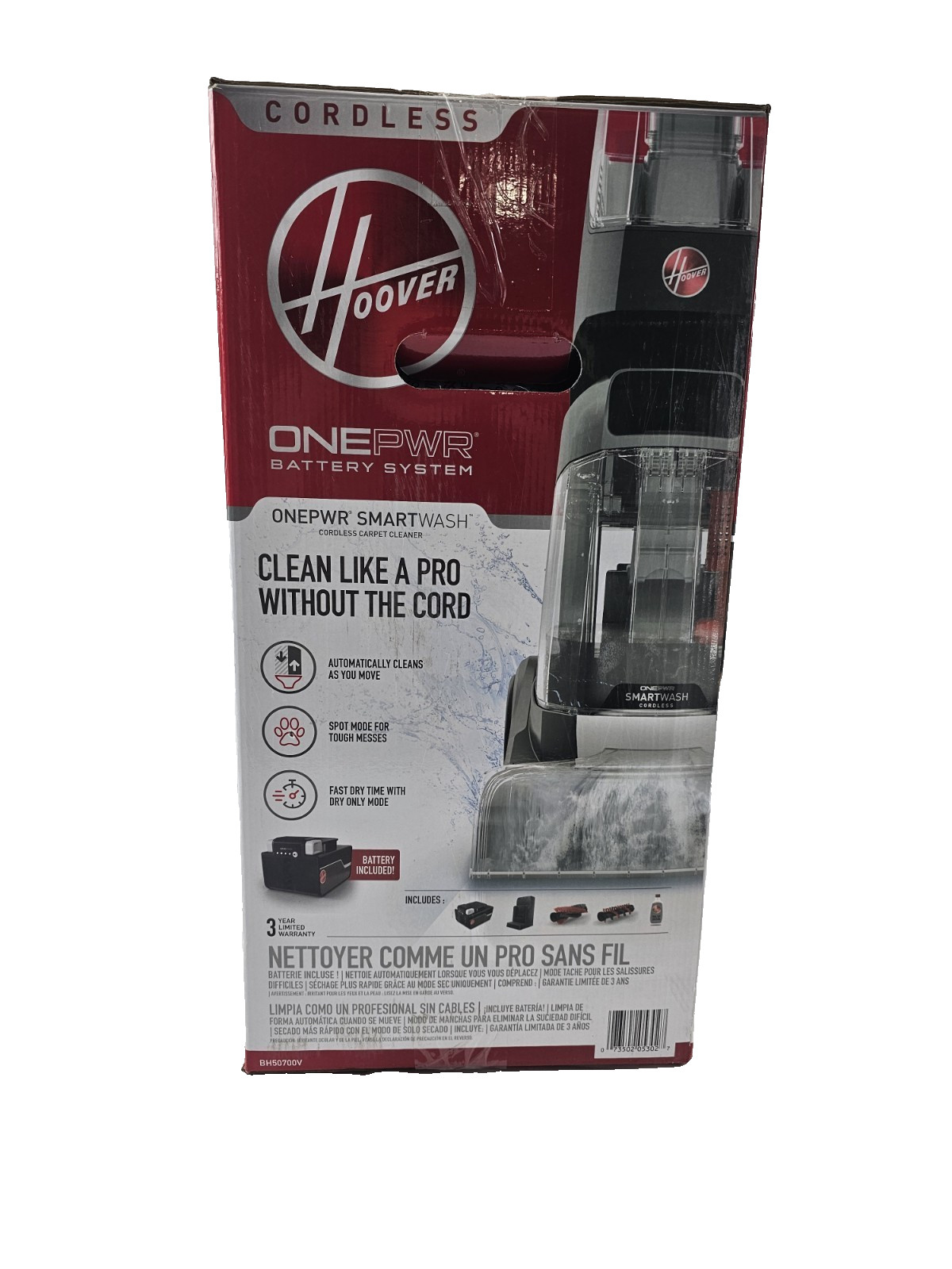 Hoover ONEPWR SmartWash Cordless Upright Carpet Cleaner + Battery & Charger NEW gallery