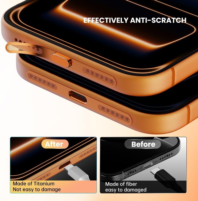 iPhone 17 Pro Max Speaker Protector Cover Accessories - 5PCS USB C Dust Plug & E gallery