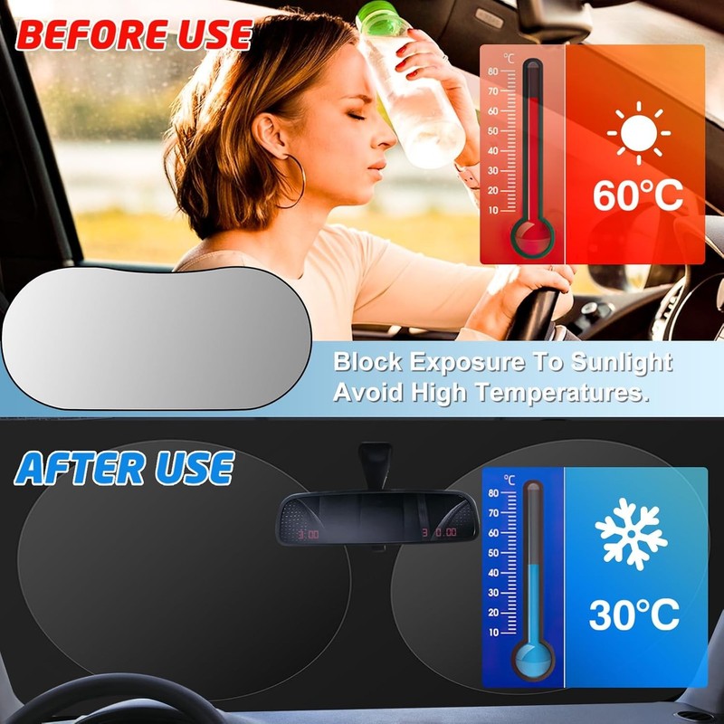 Windshield Sun Shade, Reflective Sunshade with Storage Pouch for UV Rays & Heat gallery
