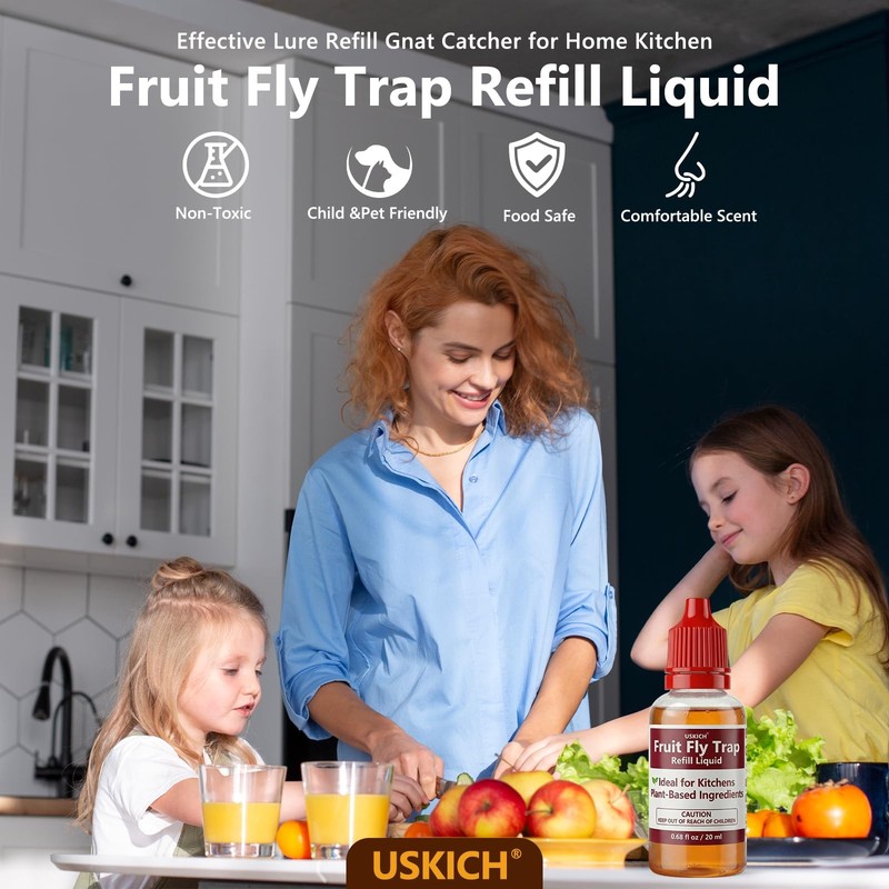 10 Pack Fruit Fly Trap Refill Liquid, 0.68oz/ Bottle, Liquid 10P, yellow gallery