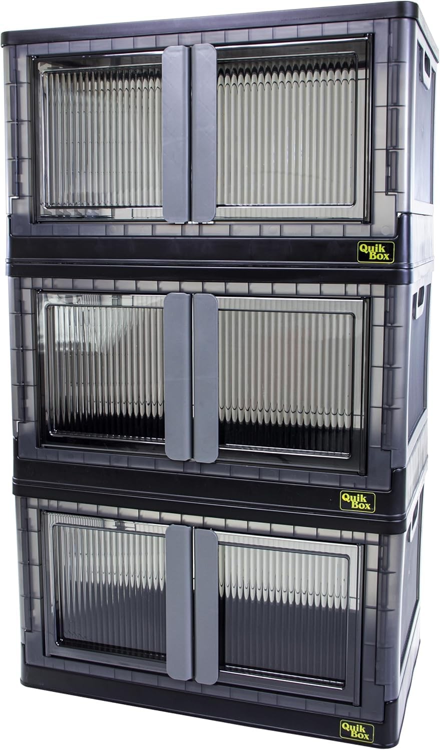 19 Gallon 3 Pack Stackable Storage Bins with Lids,Doors,Wheels,Collapsible Or... gallery