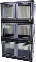 19 Gallon 3 Pack Stackable Storage Bins with Lids,Doors,Wheels,Collapsible Or…